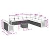 vidaXL 12-delige Loungeset met kussens poly rattan zwart