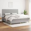 vidaXL Boxspring met matras stof lichtgrijs 200x200 cm