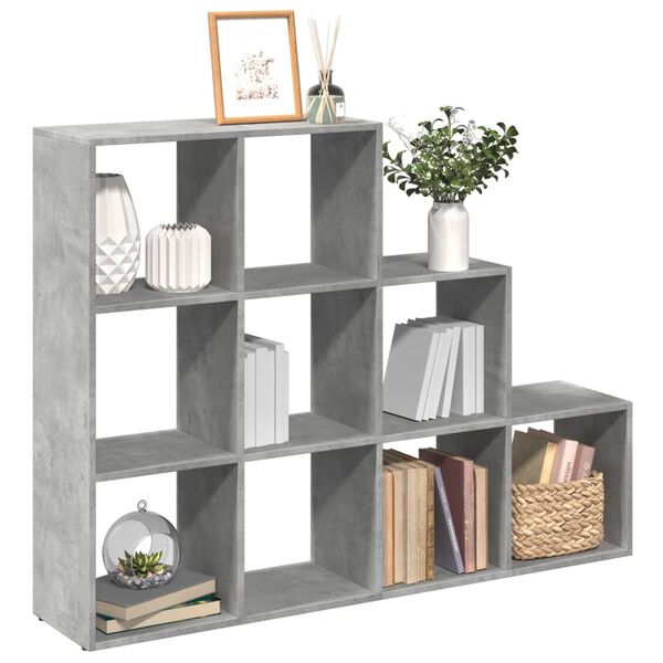 vidaXL Kamerscherm / boekenkast 3-laags 137,5x29x103,5 cm hout grijs