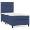 vidaXL Boxspring met matras stof blauw 100x200 cm