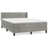 vidaXL Boxspring met matras fluweel lichtgrijs 140x200 cm