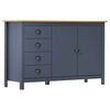 vidaXL Dressoir Hill 130x40x80 cm massief grenenhout grijs