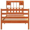 vidaXL Bed met boekenkast zonder matras grenenhout wasbruin 75x190 cm