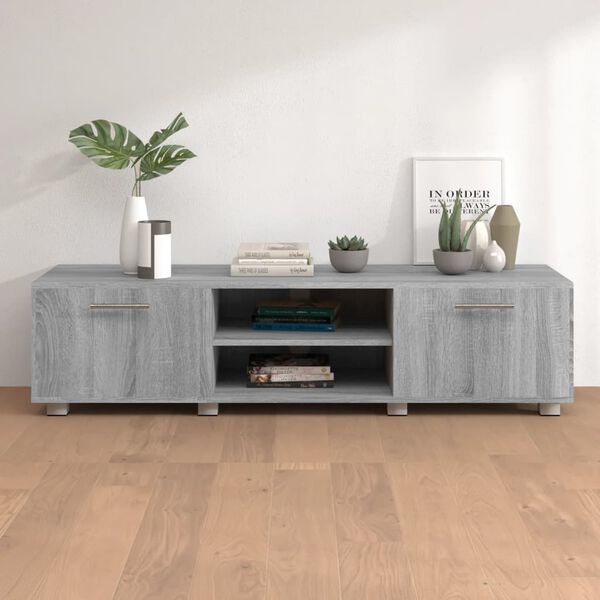 vidaXL Tv-meubel 140x40x35 cm bewerkt hout grijs sonoma eikenkleurig