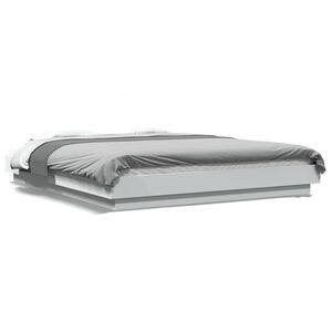 vidaXL Bedframe met LED-verlichting bewerkt hout wit 150x200 cm