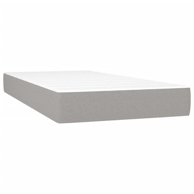 vidaXL Boxspring met matras stof lichtgrijs 100x200 cm