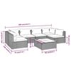 vidaXL 7-delige Loungeset met kussens poly rattan grijs