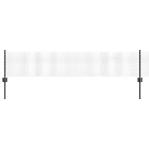 vidaXL gelast draadhek met palen 10 x 0,4 m PVC-Coated Staal Grijs
