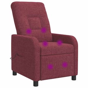 vidaXL Massage Recliner Wijnrood Stof