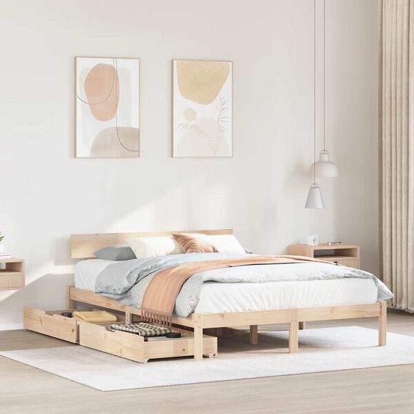 vidaXL Bedframe zonder matras massief grenenhout 120x190 cm