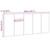 vidaXL Bed Hoofdbord Zwart Eiken 160 x 1.5 x 80.5 cm Bewerkt hout