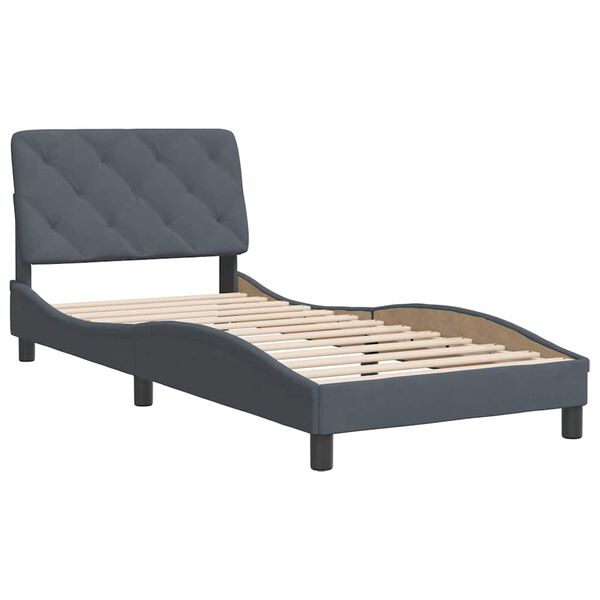 vidaXL Bedframe zonder matras 90x190 cm fluweel donkergrijs