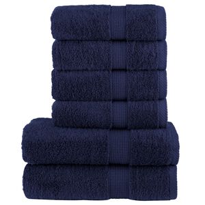 vidaXL 6-delige Handdoekenset SOLUND 600 g/m&sup2; marineblauw
