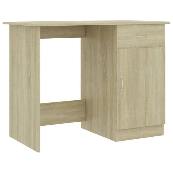 vidaXL Bureau 100x50x76 cm bewerkt hout sonoma eikenkleurig