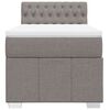 vidaXL Boxspring met matras stof taupe 90x200 cm