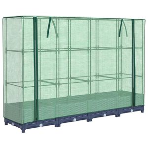 vidaXL Verhoogde plantenbak met kashoes rotanlook 160x40x123 cm