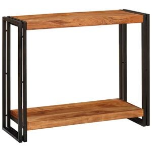 vidaXL Wandtafel met plank Bruin 90 x 33 x 75 cm Massief acaciahout