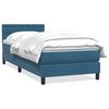 vidaXL Boxspring met matras fluweel donkerblauw 80x220 cm