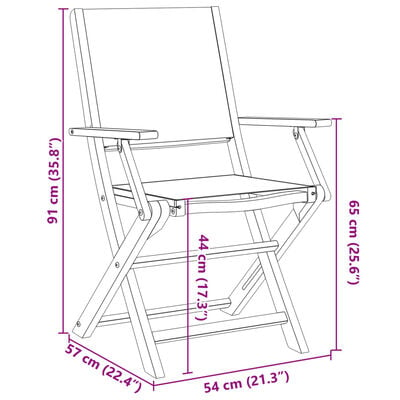 vidaXL Tuinstoelen 2 st massief acaciahout en stof beige