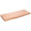 vidaXL Wastafelblad 100x40x(2-6) cm behandeld massief hout lichtbruin