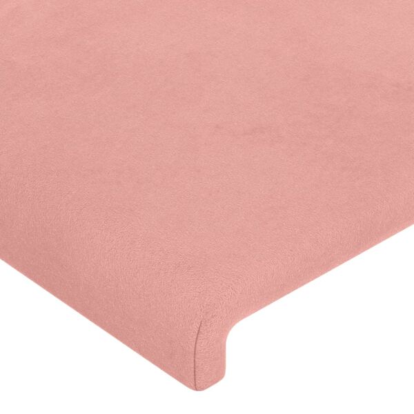 vidaXL Hoofdbord roze 180x5x118/128 cm fluweel