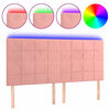 vidaXL Hoofdbord LED 180x5x118/128 cm fluweel roze