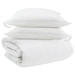 vidaXL Dekbed Set met kussen 3 st Wit Donsveertjes