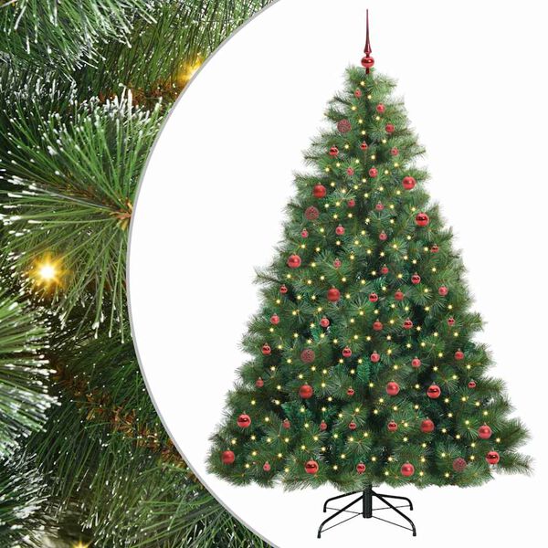 vidaXL Kunstkerstboom met 300 LED met standaard Groen 210 cm PE en PVC