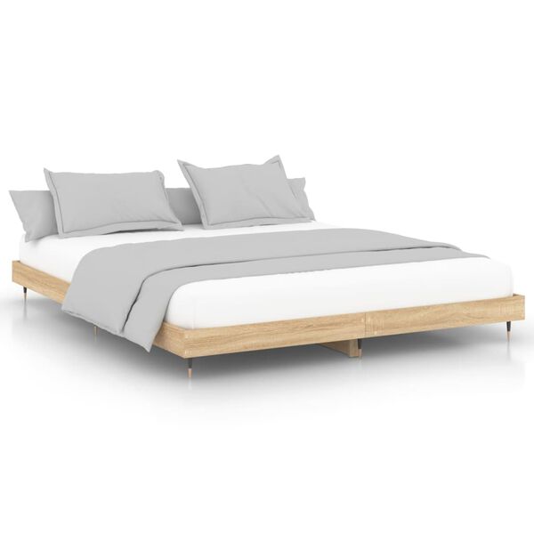 vidaXL Bedframe zonder matras hout sonoma eikenkleurig 120x200 cm
