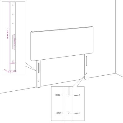 vidaXL Hoofdborden 2 st 90x5x78/88 cm stof donkerbruin