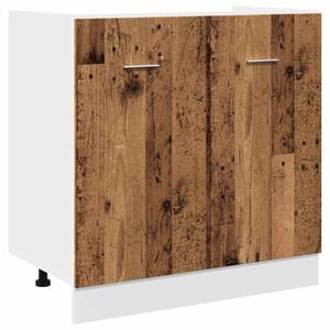 vidaXL Wastafelonderkast Lyon 80x46x81,5 cm bewerkt hout oud houtkleurig