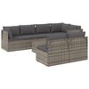 vidaXL 8-delige Loungeset met kussens poly rattan grijs