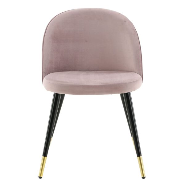 Venture Home Eetkamerstoelen 2 st messing fluweel zwart oudroze