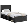 vidaXL Bedframe met opbergruimte en hoofdbord Zwart 75 x 190 cm