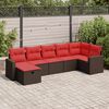 vidaXL 7-delige Loungeset met kussens poly rattan bruin