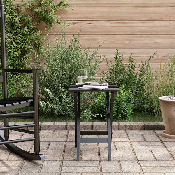 vidaXL Bijzettafel inklapbaar massief populierenhout zwart