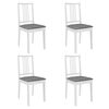 vidaXL Eetkamerstoelen met kussens 4 st massief hout wit