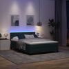 vidaXL LED Box Spring Bed met matras Donkergroen 140 x 190 cm Fluweel