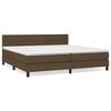 vidaXL Boxspring met matras stof donkerbruin 200x200 cm