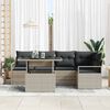 vidaXL Tuin Sofa Set met kussen 6 pcs Lichtgrijs poly rattan