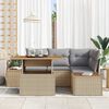 vidaXL Tuin Sofa Set met opslag 5 pcs Beige Poly riet