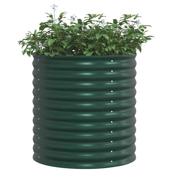 vidaXL Verhoogde plantenbak Groen 80 x 80 x 81 cm Staal