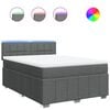 vidaXL Boxspring met matras stof donkergrijs 160x200 cm