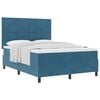 vidaXL Boxspringbed met hoofdeinde Donkerblauw 140 x 190 cm Fluweel
