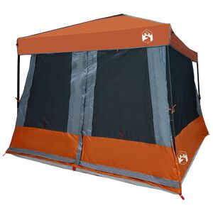 vidaXL Camping Tent Set 2 st 5-persoons Grijs en Oranje
