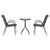 vidaXL Tuin Bistro Set 3 pcs Grijs Staal