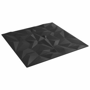vidaXL Wandpanelen 12 st 50 x 50 cm Zwart XPS Schuim