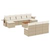vidaXL 11-delige Tuinset met kussens poly rattan beige