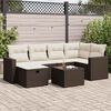 vidaXL 7-delige Loungeset met kussens poly rattan bruin