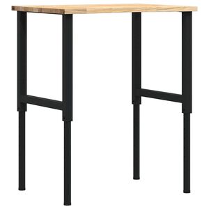 vidaXL Werkbank 80x60x(71,5-98) cm massief eikenhout